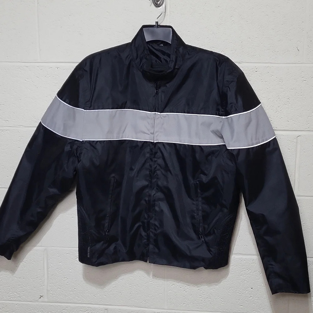 Cordura LARGE Waterproof Motorcycle Jacket Scotchlite 3M Removable inside lining